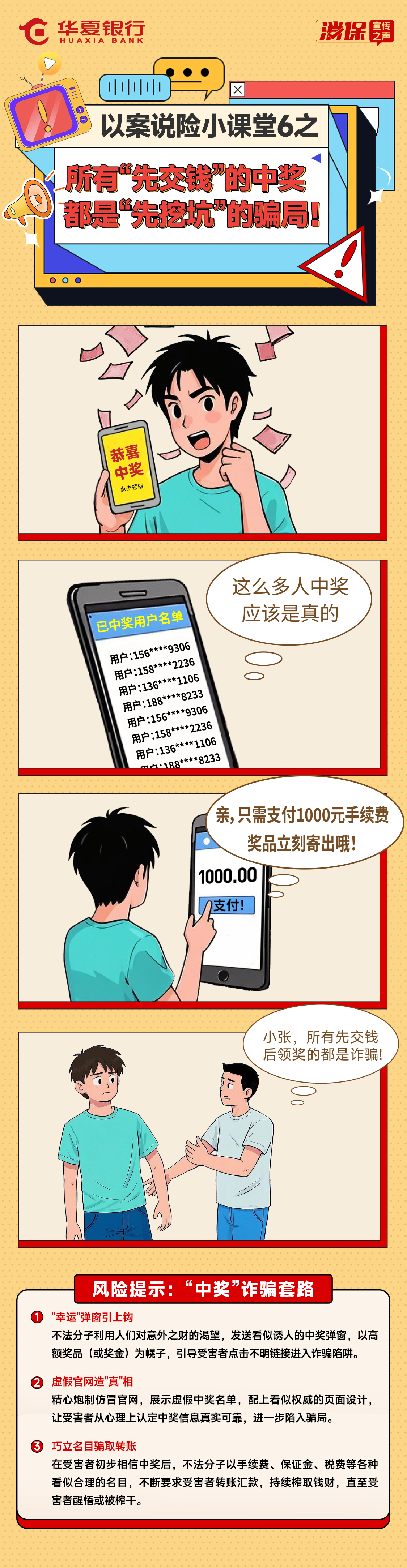 以案说险小课堂8之——所有“先交钱”的中奖 都是“先挖坑”的骗局